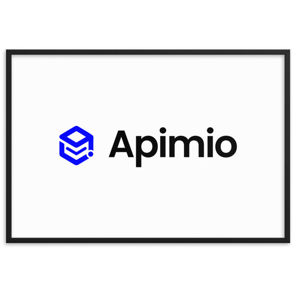 Framed matte paper poster with Apimio logo