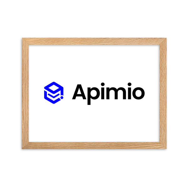 Framed matte paper poster with Apimio logo