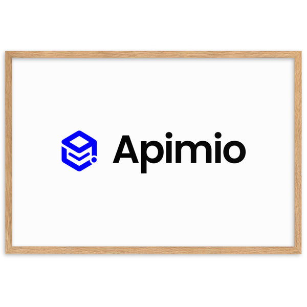 Framed matte paper poster with Apimio logo