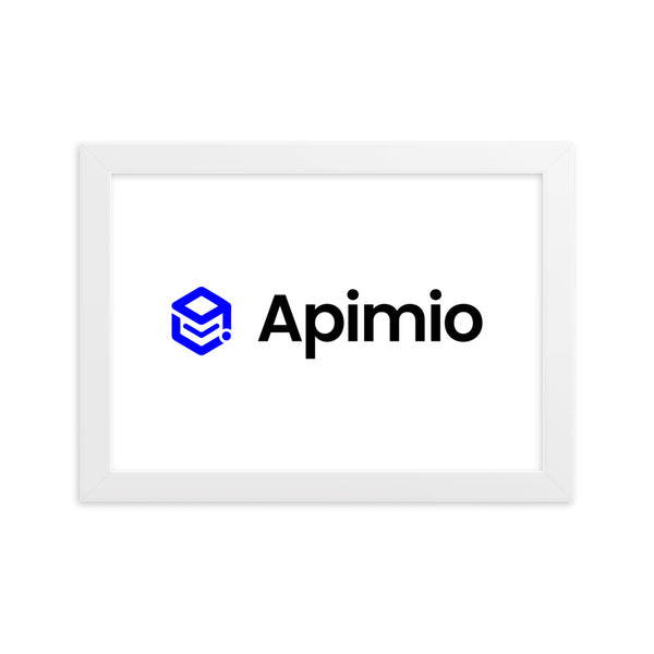 Framed matte paper poster with Apimio logo