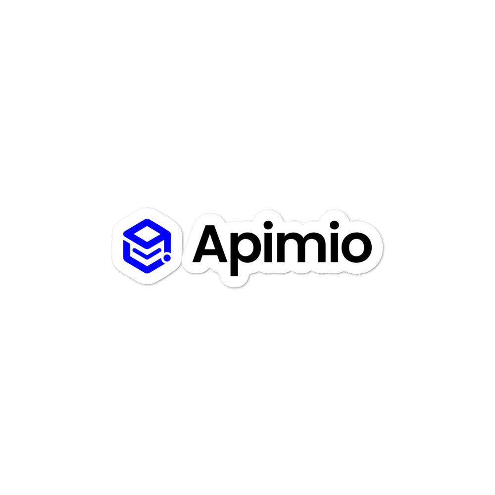 Bubble-free stickers with Apimio logo